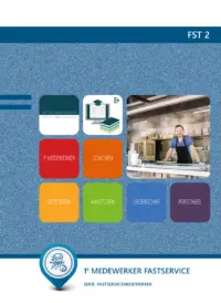 Omslag van het leerwerkboek voor 'Mbo: Fastservice' met de titel '1e medewerker Fastservice'