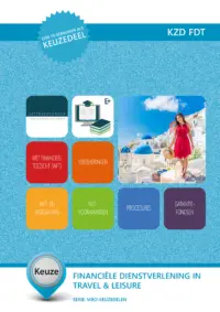 Omslag van het leerwerkboek voor 'Mbo: Travel, Leisure & Hospitality' met de titel 'Financiële dienstverlening in travel en leisure'