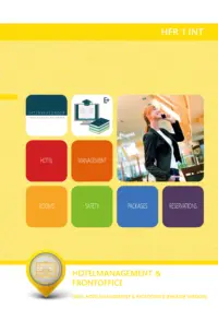 Omslag van het leerwerkboek voor 'Mbo: Ondernemer horeca bakkerij' met de titel 'Hotelmanagement en Frontoffice (Engelstalig)'