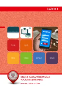 Omslag van het leerwerkboek voor 'Mbo: Ondernemer horeca bakkerij' met de titel 'Online kassaprogramma voor medewerkers'
