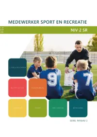 Omslag van het leerwerkboek voor 'Mbo: Niveau 2 breed' met de titel 'Medewerker sport en recreatie'