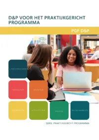 Omslag van het leerwerkboek voor 'Vmbo: Praktijkgericht programma' met de titel 'D&P voor praktijkgericht programma'