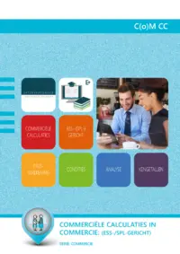 Omslag van het leerwerkboek voor 'Mbo: Commercie' met de titel 'Commerci&euml;le calculaties in commercie'