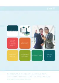 Omslag van het leerwerkboek voor 'Mbo: Dienstverlening in de luchtvaart' met de titel 'Kerntaak 1: Verleent service aan internationale passagiers/gasten'