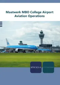Omslag van het leerwerkboek voor 'Maatwerk' met de titel 'Maatwerk MBO College Airport - Aviation Operations'