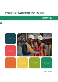 Omslag van het leerwerkboek voor 'Mbo: Retail' met de titel 'Voert retailprocessen uit'