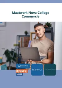 Omslag van het leerwerkboek voor 'Maatwerk' met de titel 'Maatwerk Nova College: Commercie'