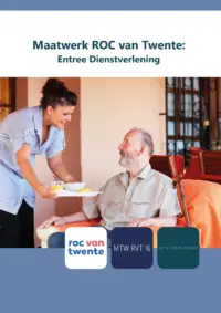 Omslag van het leerwerkboek voor 'Mbo: Entree-opleidingen' met de titel 'Maatwerk ROC van Twente: Entree dienstverlening'