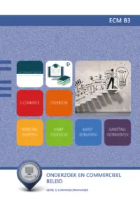 Omslag van het leerwerkboek voor 'Mbo: Economie' met de titel 'Onderzoek en commercieel beleid'