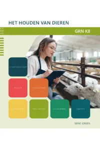 Omslag van het leerwerkboek voor 'Vmbo: Groen' met de titel 'Het houden van dieren'