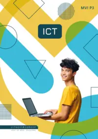 Omslag van de digitale licentie van het leerwerkboek voor 'Vmbo: Media, vormgeving & ICT' met de titel 'E-Licentie: ICT'