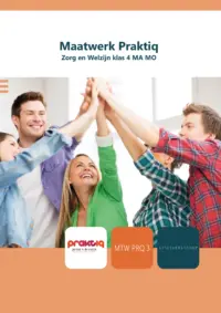 Omslag van het leerwerkboek voor 'Maatwerk' met de titel 'Maatwerk Praktiq: Zorg en Welzijn klas 4 MA MO'