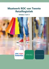 Omslag van het leerwerkboek voor 'Maatwerk' met de titel 'Maatwerk ROC van Twente: Retaillogistiek'