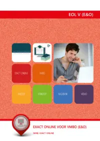 Omslag van het leerwerkboek voor 'Vmbo: Economie & ondernemen' met de titel 'Exact Online voor vmbo (Economie & Ondernemen)'
