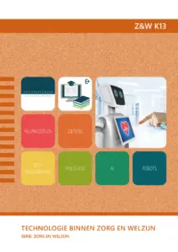 Omslag van het leerwerkboek voor 'Vmbo: Zorg & Welzijn' met de titel 'Technologie binnen zorg en welzijn'