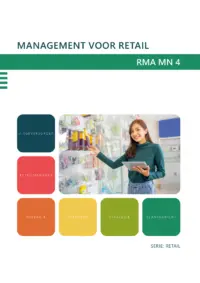 Omslag van het leerwerkboek voor 'Mbo: Retail' met de titel 'Management voor retail'