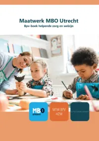 Omslag van het leerwerkboek voor 'Mbo: Dienstverlening (niveau 2)' met de titel 'Bpv-boek helpende zorg en welzijn'