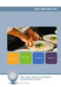 Omslag van het leerwerkboek voor 'Mbo: Keuken' met de titel 'KOK ZWK: Work placement assignment book'