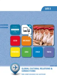 Omslag van het leerwerkboek voor 'Mbo: Dienstverlening in de luchtvaart' met de titel 'Global cultural relations & connections'