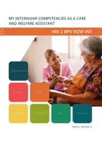 Omslag van het leerwerkboek voor 'Mbo: Niveau 2 breed' met de titel 'My internship competencies as a health and social care assistant'