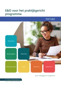 Omslag van het leerwerkboek voor 'Vmbo: Praktijkgericht programma' met de titel 'E&O voor het praktijkgericht programma'