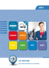 Omslag van de digitale licentie van het leerwerkboek 'Mbo: Dienstverlening in de luchtvaart' met de titel 'E-Licentie: Fly with me!'