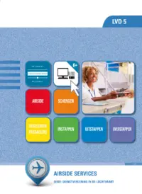 Omslag van het leerwerkboek voor 'Mbo: Dienstverlening in de luchtvaart' met de titel 'Airside services'