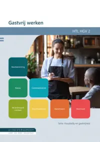 Omslag van het leerwerkboek voor 'Mbo: Bediening' met de titel 'Gastvrij werken'