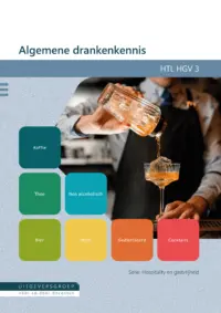 Omslag van het leerwerkboek voor 'Mbo: Bediening' met de titel 'Algemene drankenkennis'
