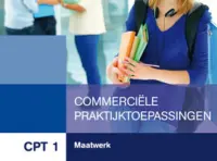Omslag van het leerwerkboek met de titel 'Commerciële praktijk toepassingen'