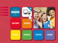 Omslag van het leerwerkboek met de titel 'Evenementen'