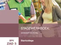 Omslag van het boek met de titel 'Stagepraktijkboek: Verkoop en retail'