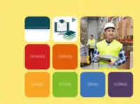 Omslag van het leerwerkboek met de titel 'Mijn stagecompetenties logistiek (Entree, niveau 1)'
