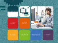 Omslag van het leerwerkboek met de titel 'Business Support: Planning en organisatie'