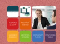 Omslag van het leerwerkboek voor 'Mbo: Facilitair leidinggeven' met de titel 'Profieltaak P2-K2: Geeft leiding'