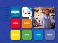 Omslag van de digitale licentie van het leerwerkboek met de titel 'E-Licentie: Webshop'