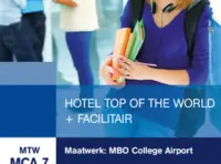Omslag van de digitale licentie van het leerwerkboek 'Maatwerk' met de titel 'E-Licentie: Maatwerk MBO College Airport, Hotel Top of the World + Facilitair'