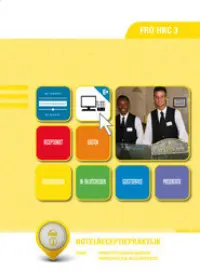 Omslag van het leerwerkboek met de titel 'Hotelreceptiepraktijk'