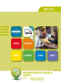 Omslag van het leerwerkboek met de titel 'Informatiebalie leisure & sports'