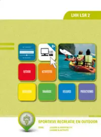 Omslag van het leerwerkboek voor 'Mbo: Travel, Leisure & Hospitality' met de titel 'Sportieve recreatie en outdoor'