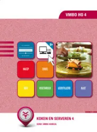 Omslag van het leerwerkboek met de titel 'Koken en serveren 4'