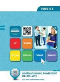 Omslag van het leerwerkboek met de titel 'Informatiekunde, leerjaar 4 (powerpoint en excel 2010)'