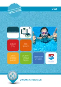 Omslag van de digitale licentie van het leerwerkboek voor 'Mbo: Sport en bewegen' met de titel 'E-Licentie: Zweminstructeur'