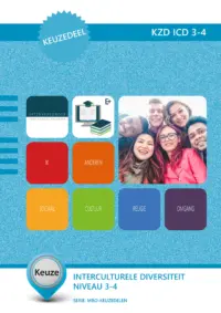 Omslag van het leerwerkboek voor 'Mbo: Keuzedelen' met de titel 'Keuzedeel: Interculturele diversiteit niveau 3-4'