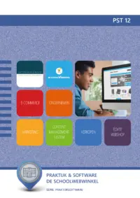 Omslag van het leerwerkboek voor 'Generieke vakken' met de titel 'Praktijksoftware: De Schoolwebwinkel'