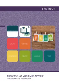 Omslag van het leerwerkboek voor 'Generieke vakken' met de titel 'Burgerschap voor niveau 1'