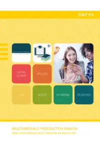 Omslag van de digitale licentie van het leerwerkboek voor 'Vmbo: Dienstverlening & producten' met de titel 'E-Licentie: Multimediale producten maken'