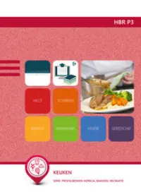Omslag van het leerwerkboek voor 'Vmbo: Horeca, bakkerij en recreatie' met de titel 'Keuken'