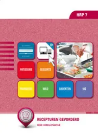 Omslag van het leerwerkboek voor 'Mbo: Keuken' met de titel 'Recepturen gevorderd'