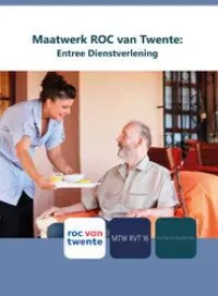 Omslag van het leerwerkboek voor 'Maatwerk' met de titel 'Maatwerk ROC van Twente: Entree dienstverlening'